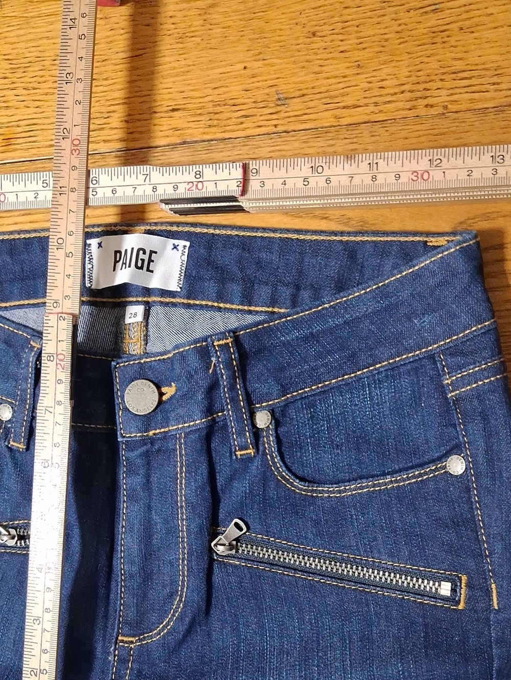 Paige Jeans Women 28 Blue Skinny Denim  Used Pants - Picture 3 of 5